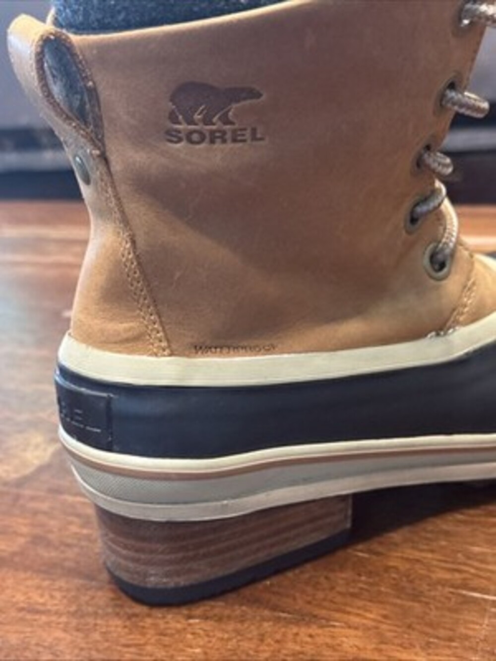 Sorel Slim Pack III Lace Leather Boots Women’s Size 8 Khaki - Picture 11 of 15